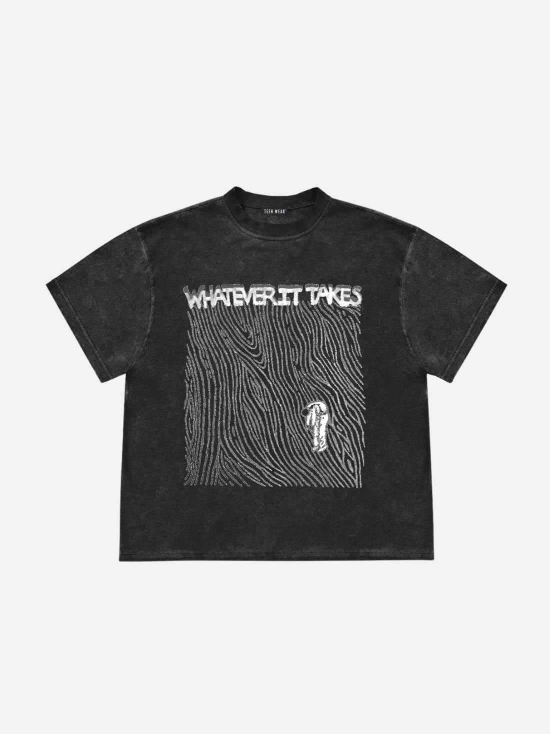 WHATEVER - Oversized Print T-Shirt Black | Teenwear.eu
