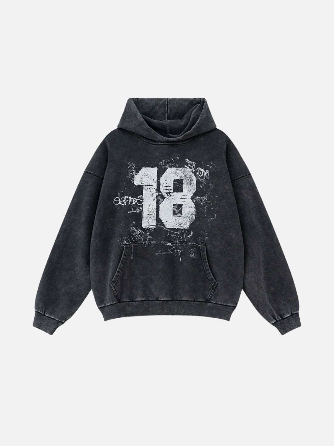 EIGHTEEN - Oversized Print Hoodie Grey | TEENWEAR.EU