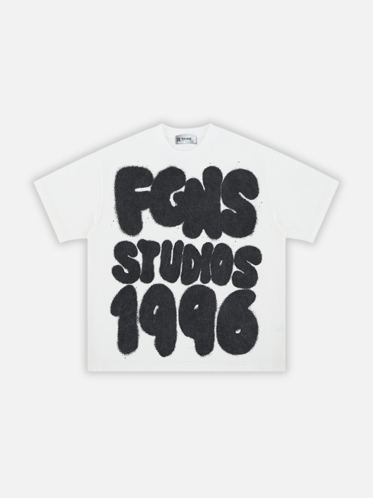 FGNS - Oversized Print T-Shirt White | TEENWEAR.EU