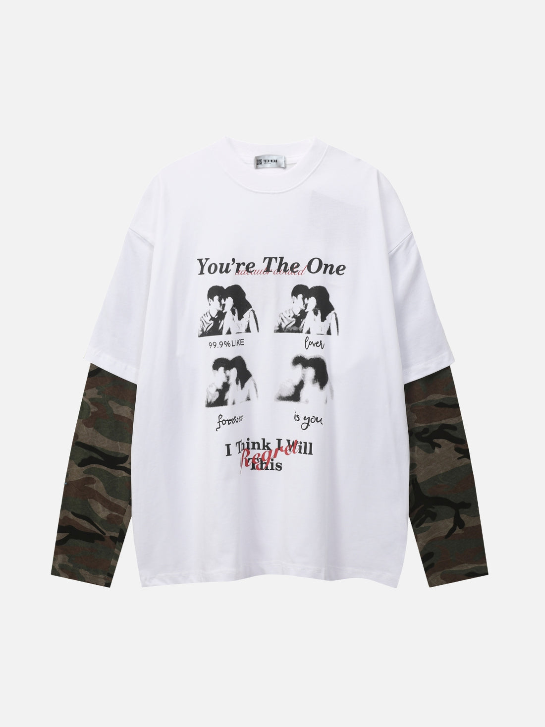 THE ONE - Oversized Print Camo Long Sleeved T-Shirt Black | TEENWEAR.EU