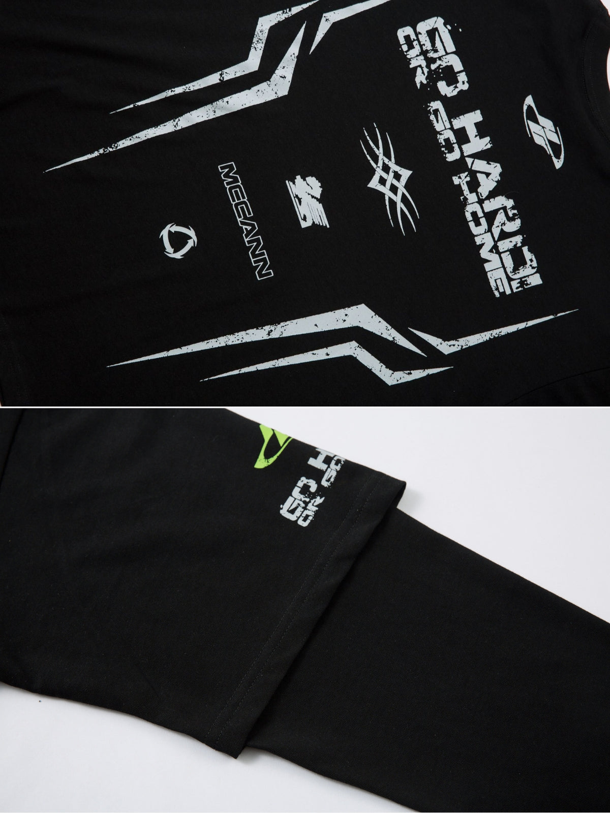 GO HARD - Oversized Print Long Sleeved T-Shirt | TEENWEAR.EU