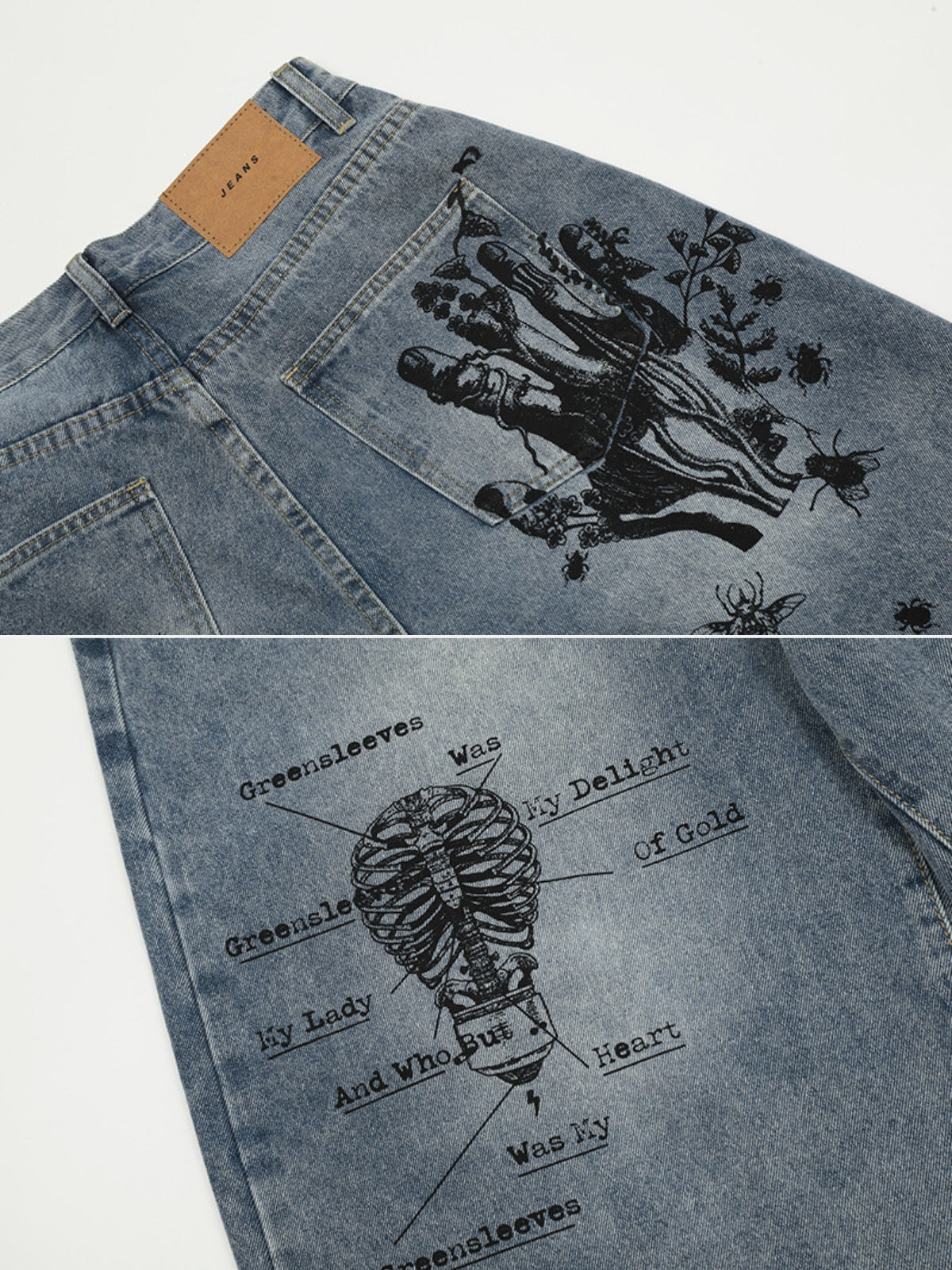 NECTAR - Loose Denim Graphic Jorts | TEENWEAR.EU