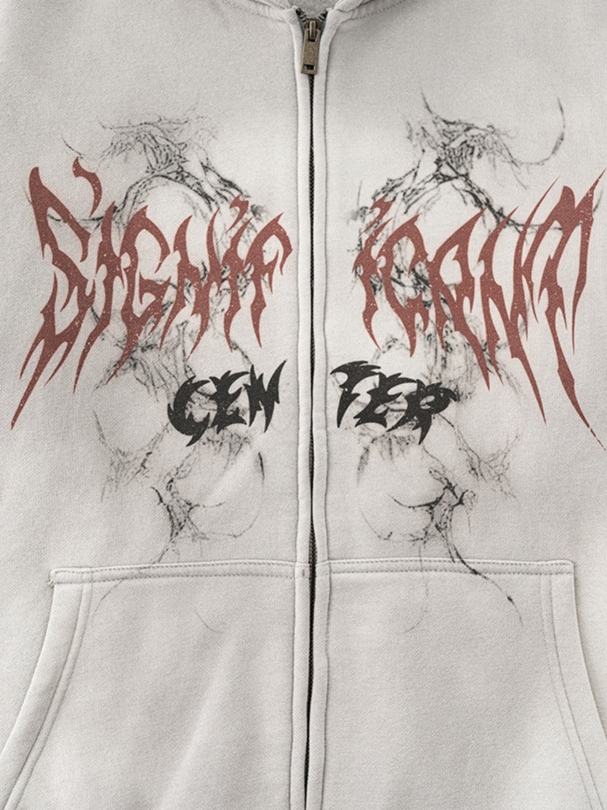 SINGUS - Oversized Print Zip Up Hoodie | TEENWEAR.EU