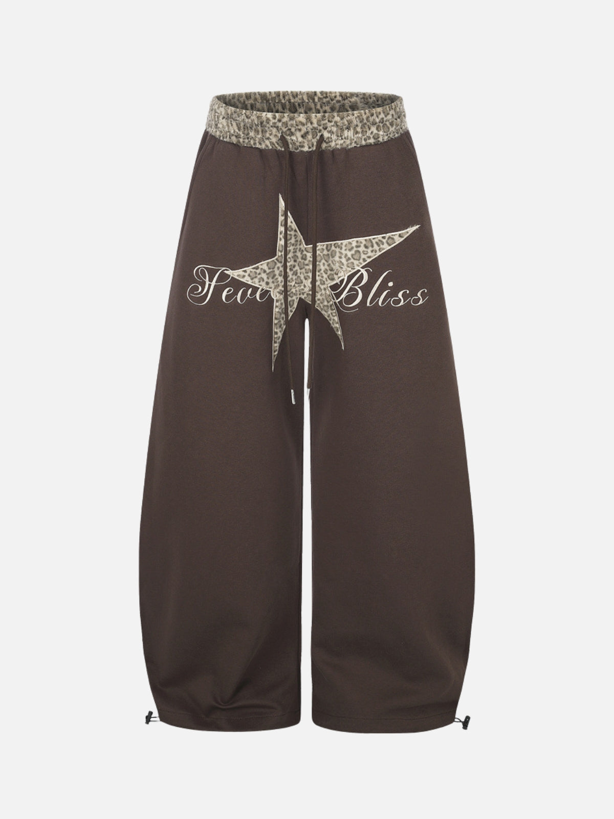 BLISS - Baggy Graphic Embroidered Sweatpants Brown | Teenwear.eu