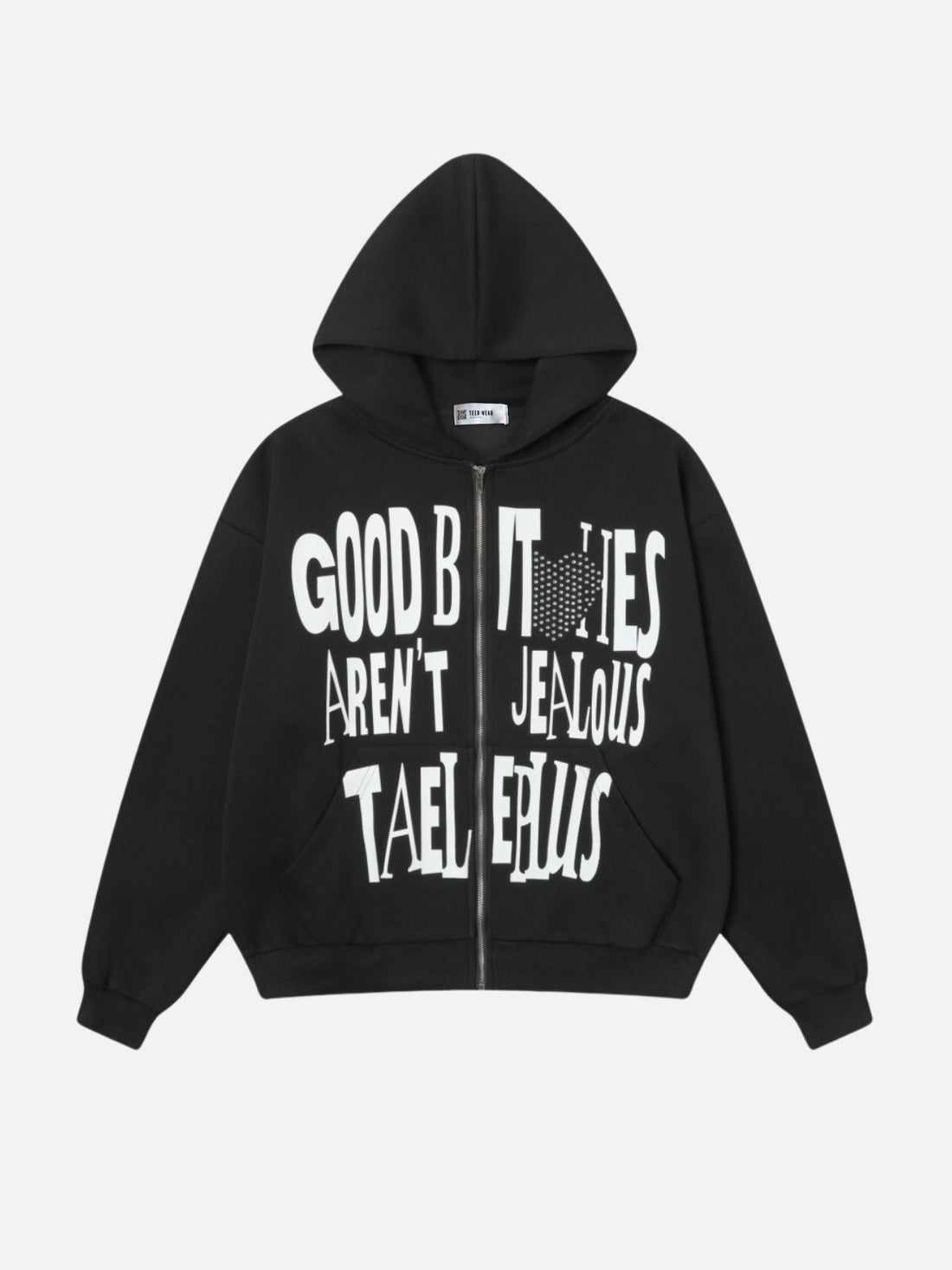 JEALOUS - Oversized Graphic Zip Up Hoodie