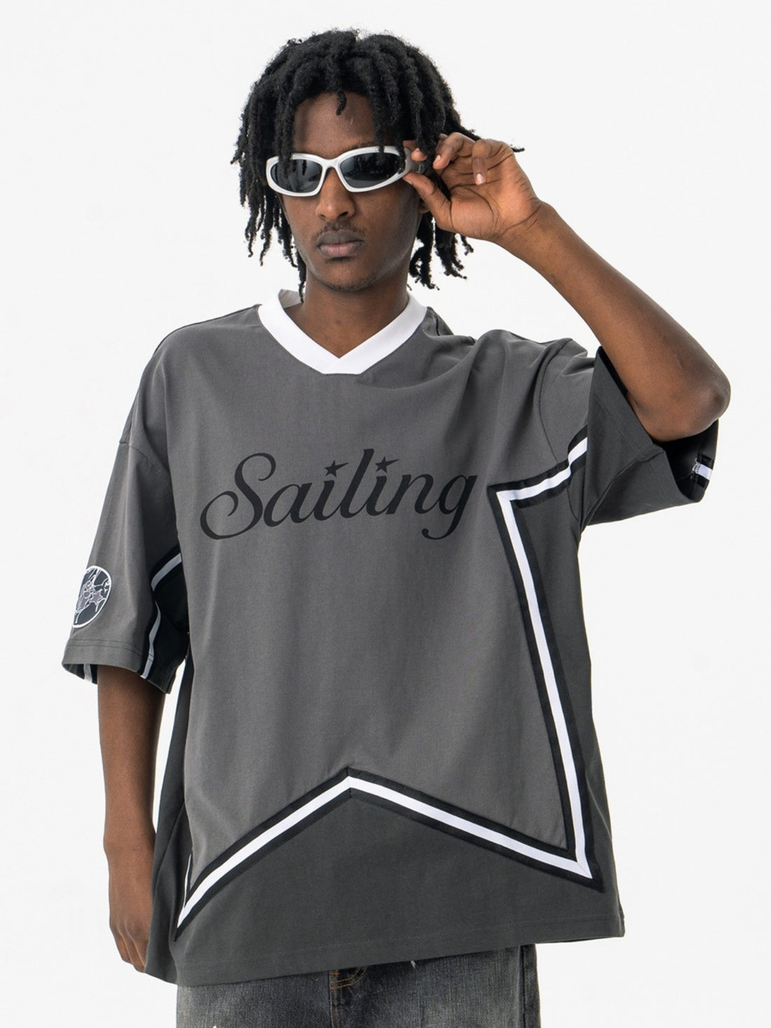 SAILING - Oversized Print Jersey T-Shirt