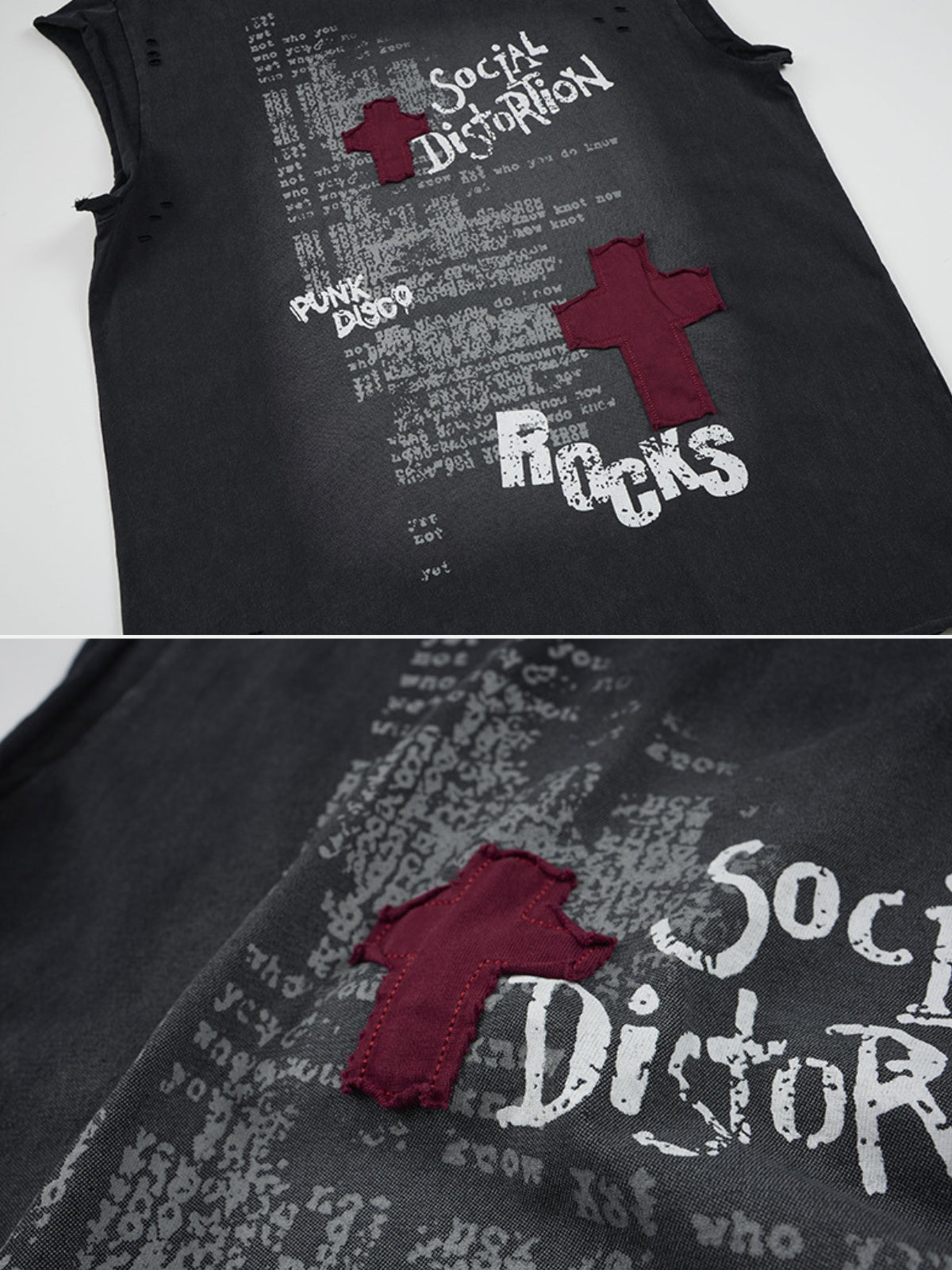 DISTORTION - Oversized Graphic Tank Top