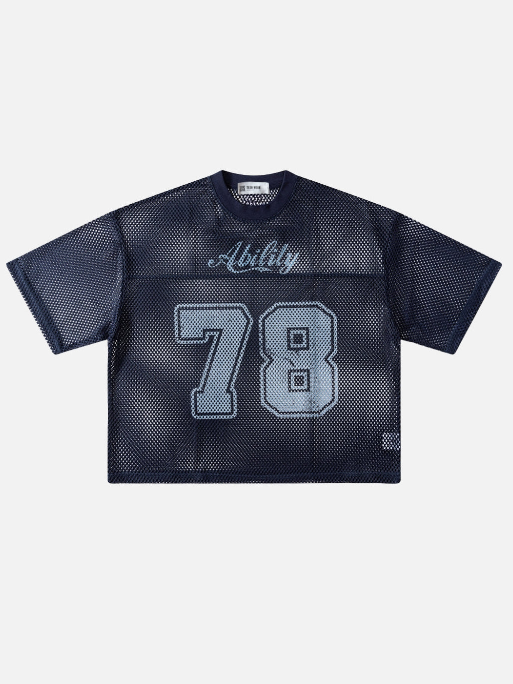 MESHZY- Boxy Fit Print T-shirt Blue | Teenwear.eu