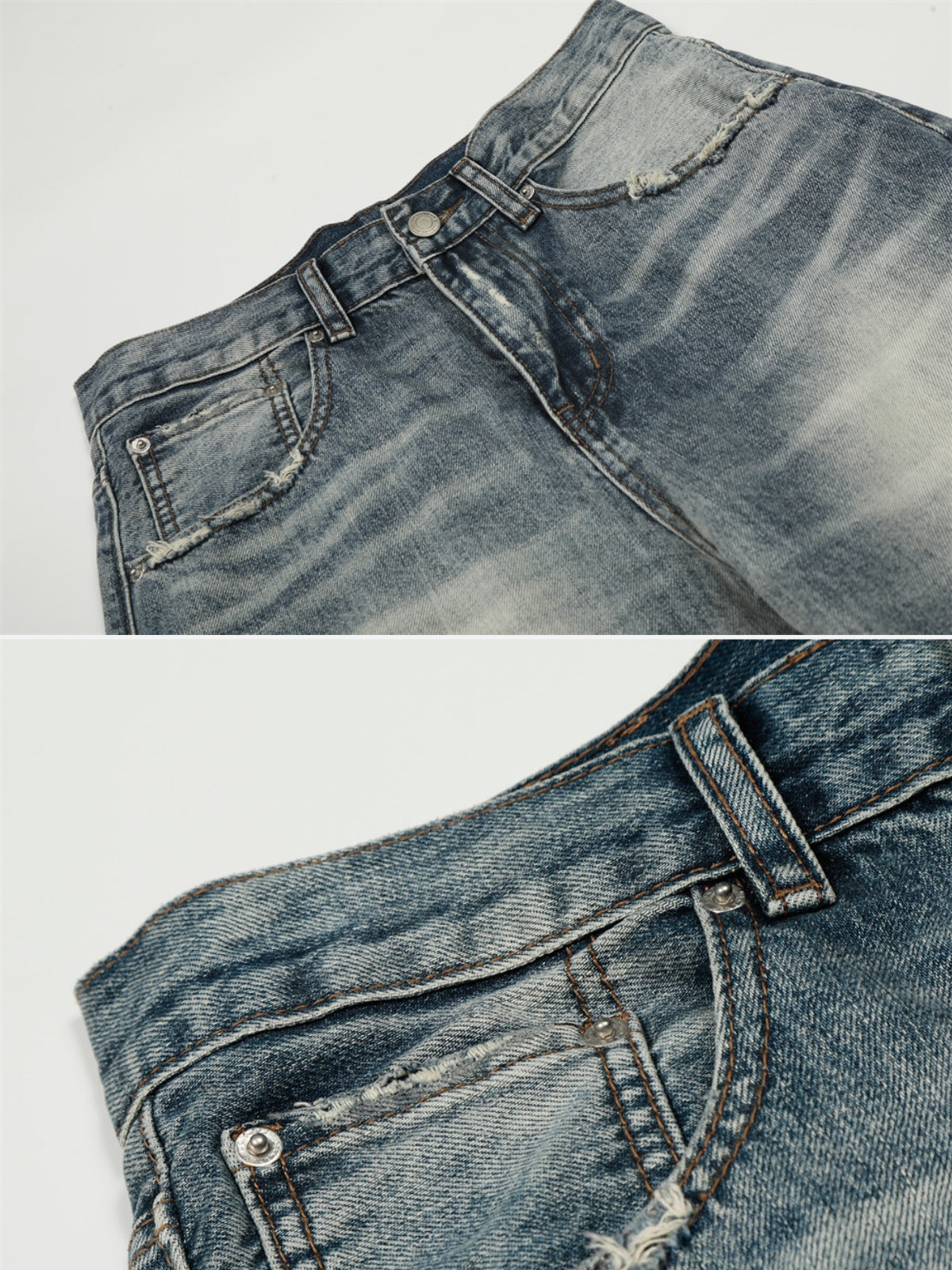 CRASO – Baggy Distressed Basic Jeans