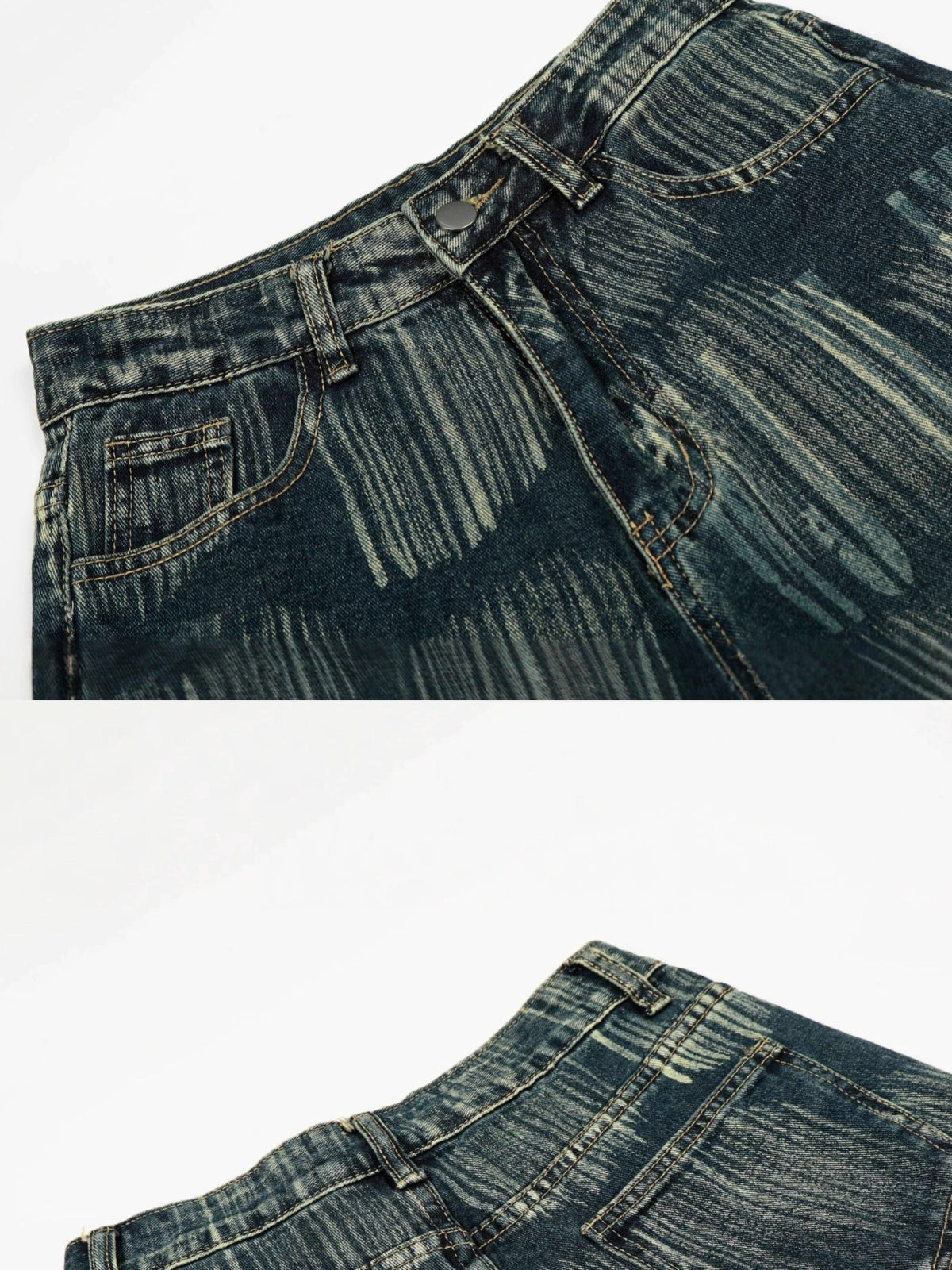 FADELY - Baggy Print Jeans