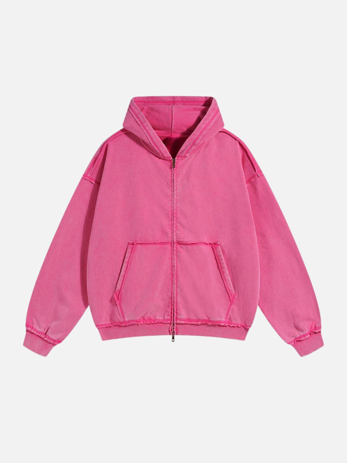 HELD - Premium Oversized Basic Zip Up Hoodie Pink | TEENWEAR.EU
