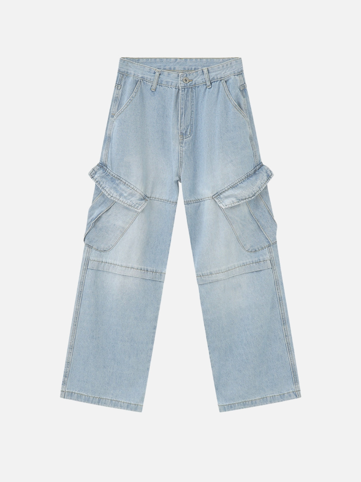 POCKETLESS - Baggy Cargo Jeans Light Blue | TEENWEAR.EU