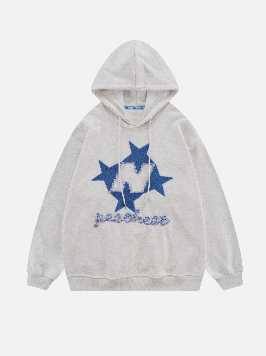 PEECHEET - Oversized Embroidered Hoodie Grey | TEENWEAR.EU