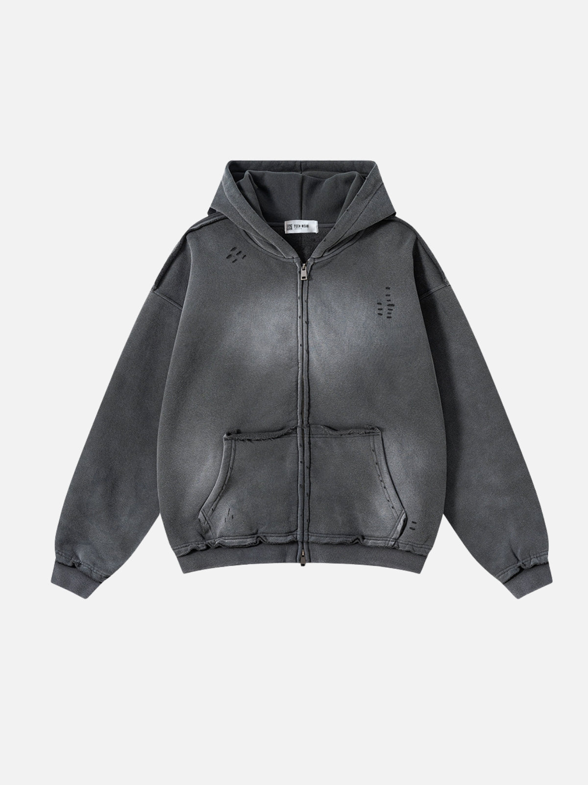 DESTROYLI - Premium Oversized Basic Zip Up Hoodie Grey | TEENWEAR.EU