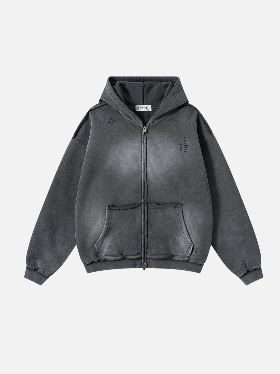 DESTROYLI - Premium Oversized Basic Zip Up Hoodie Grey | TEENWEAR.EU