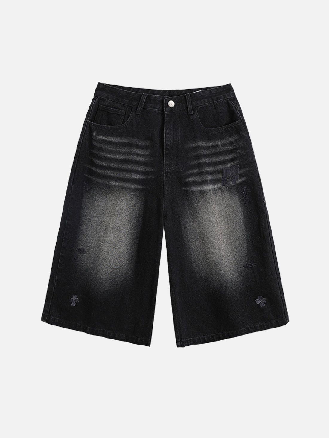 DRIFTED - Baggy Denim Graphic Jorts Blue | TEENWEAR.EU