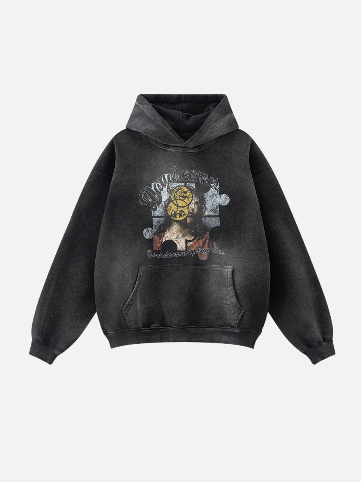 DAYDREAMER - Oversized Print Hoodie Black | TEENWEAR.EU