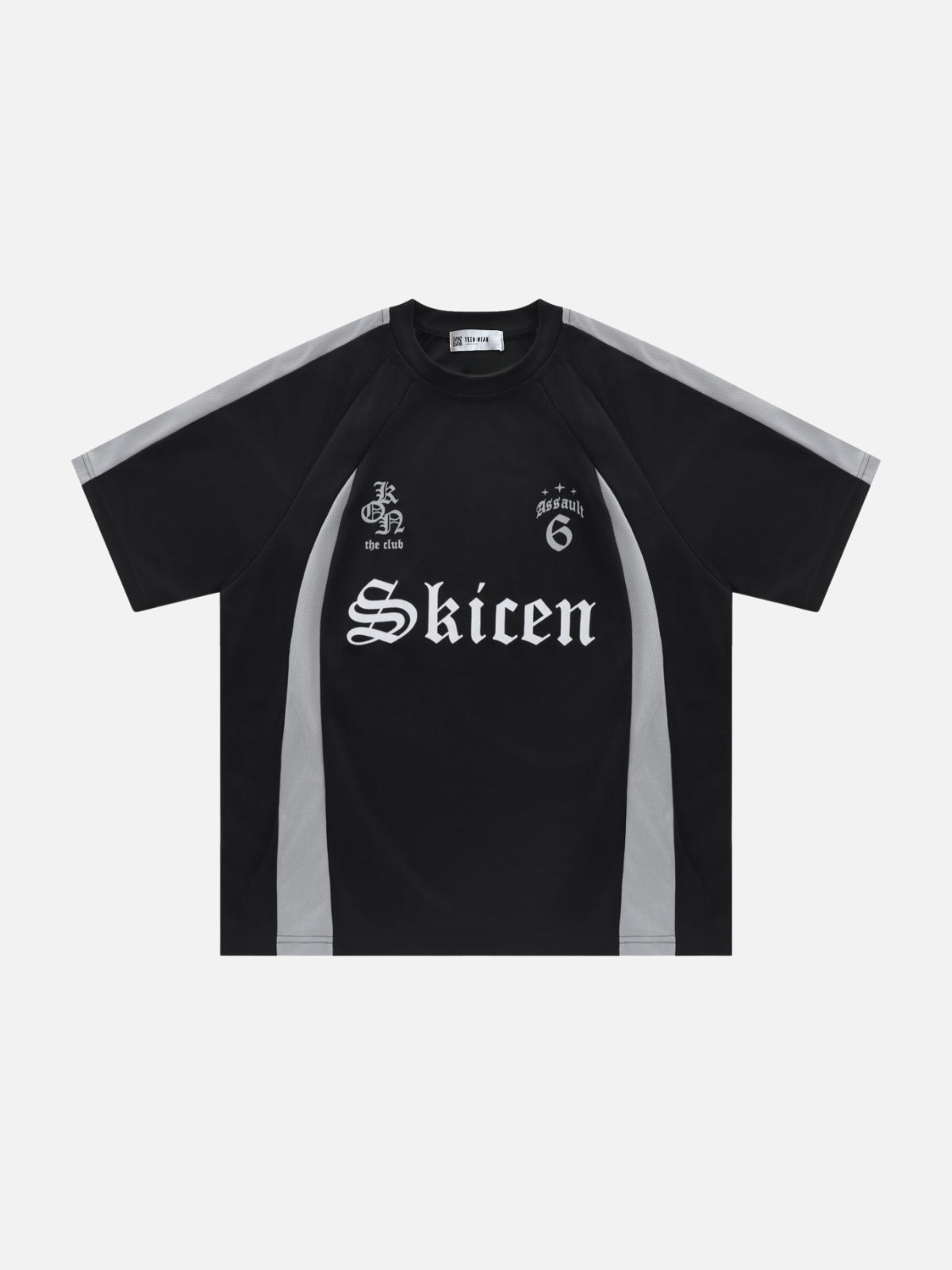 SKICEN - Oversized Graphic Jersey T-Shirt Black | TEENWEAR.EU