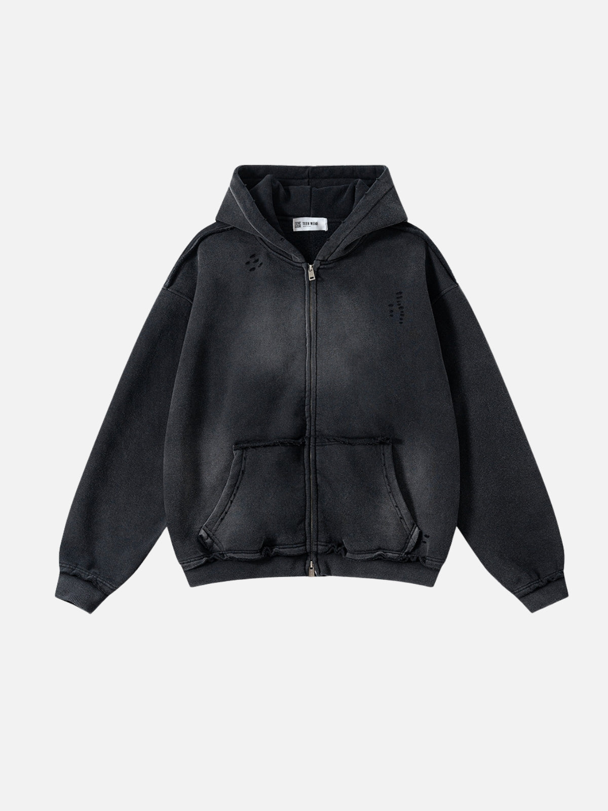 DESTROYLI - Premium Oversized Basic Zip Up Hoodie Black | TEENWEAR.EU