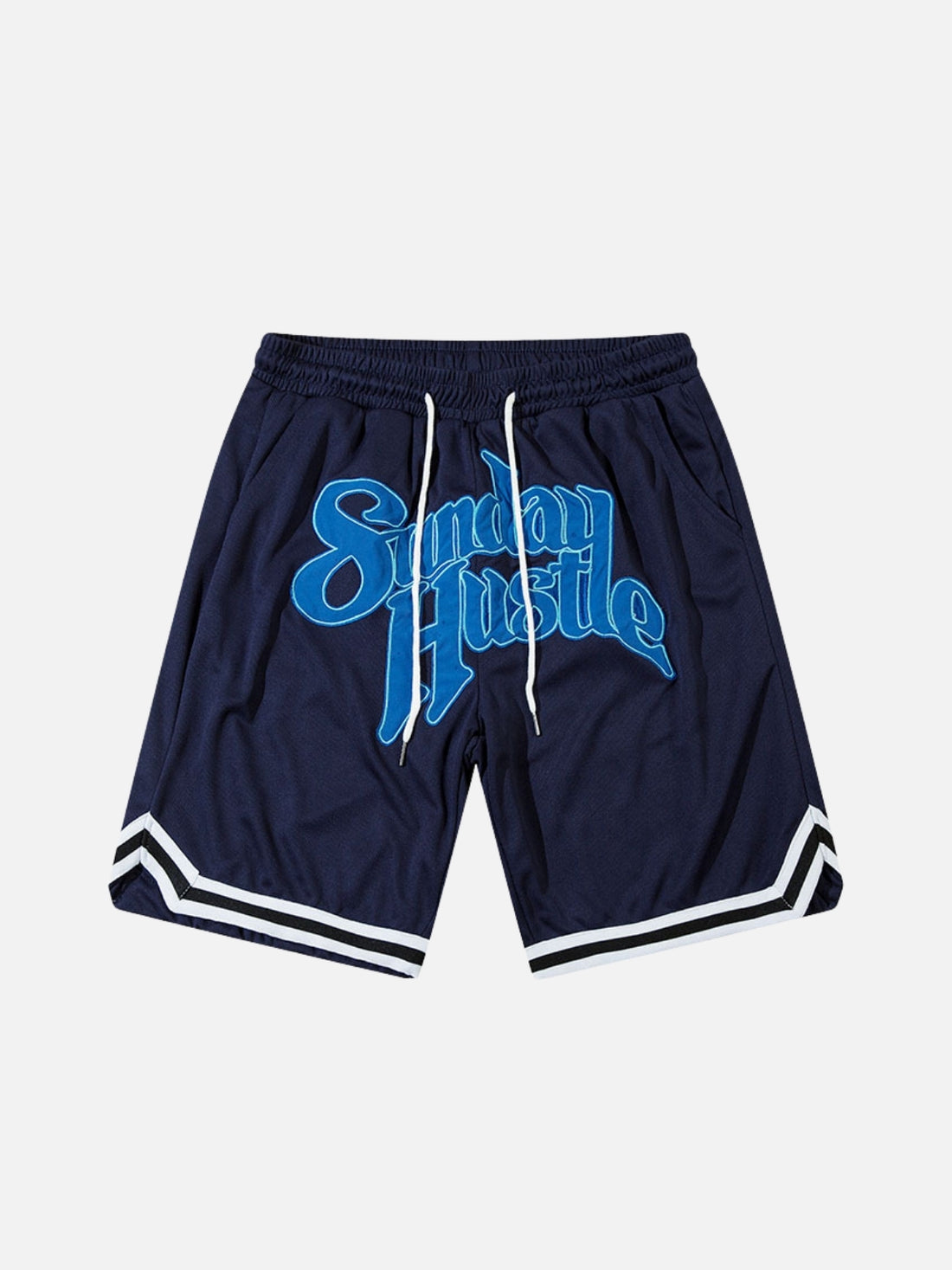 HUSTLE - Regular Graphic Shorts Blue | TEENWEAR.EU