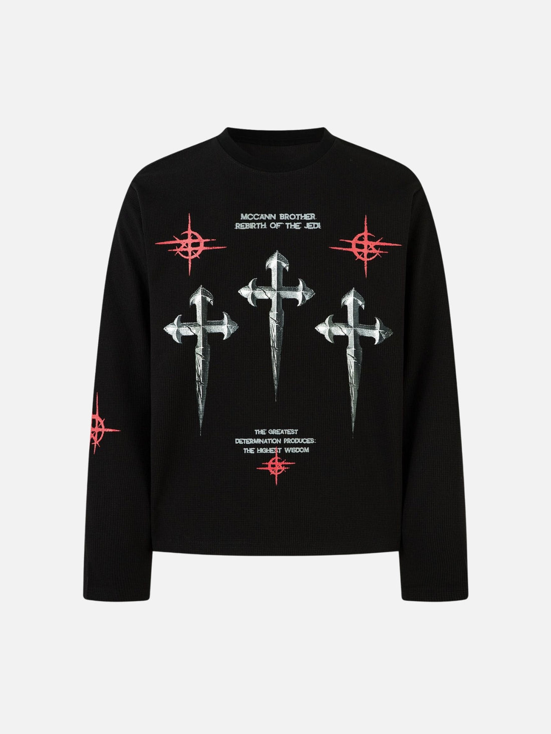 REBIRTH - Oversized Print Long Sleeved T-Shirt Black | TEENWEAR.EU