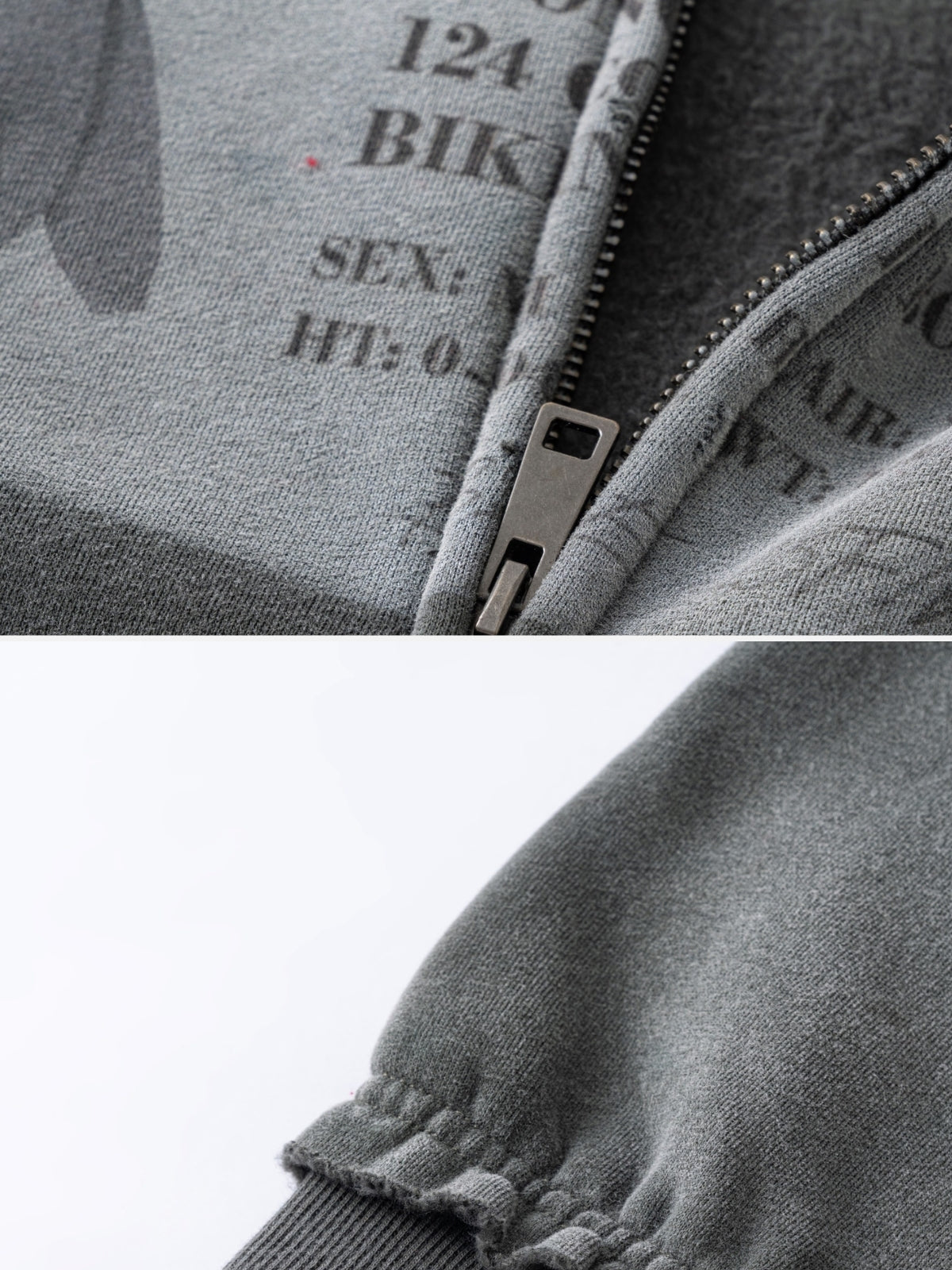 LICENSE - Oversized Print Zip Up Hoodie