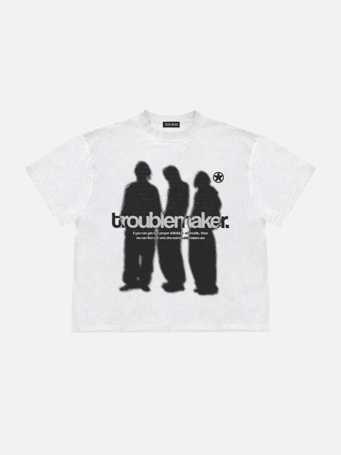 TROUBLEMAKER - Oversized Print T-Shirt White | Teenwear.eu