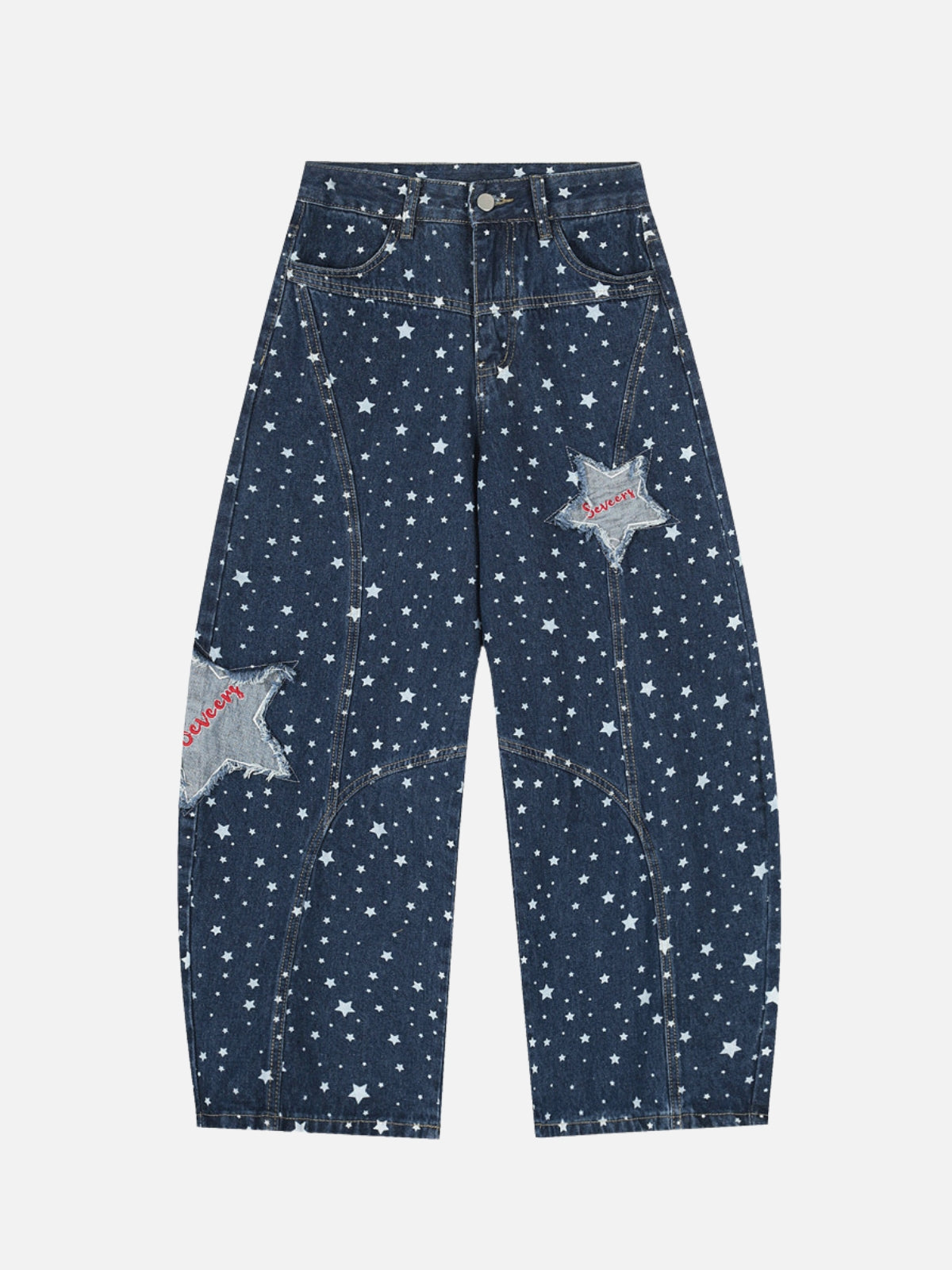 SEVENESTAR - Baggy Graphic Jeans Blue | TEENWEAR.EU