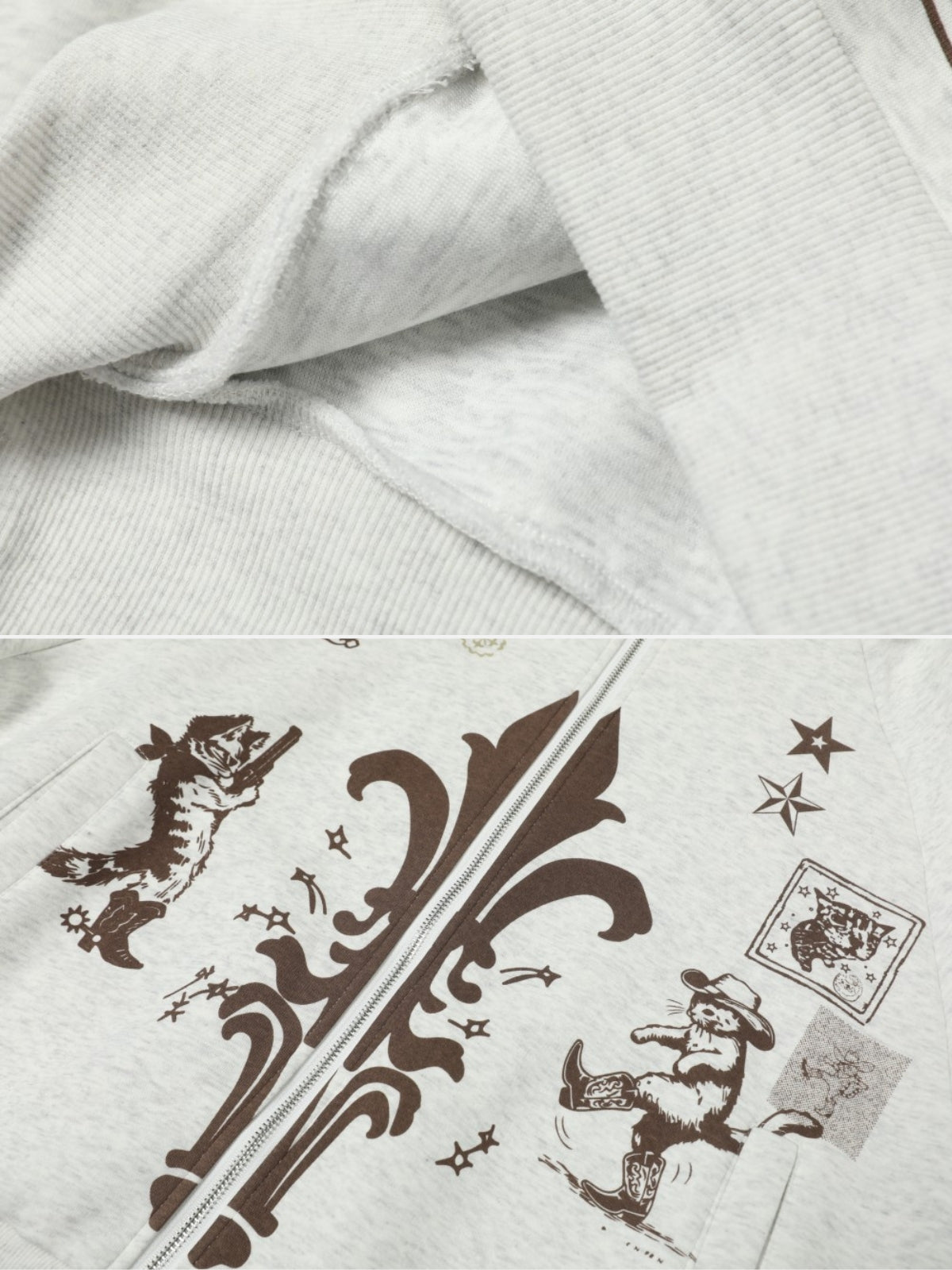 TAP CATS - Oversized Graphic Zip Up Hoodie | TEENWEAR.EU