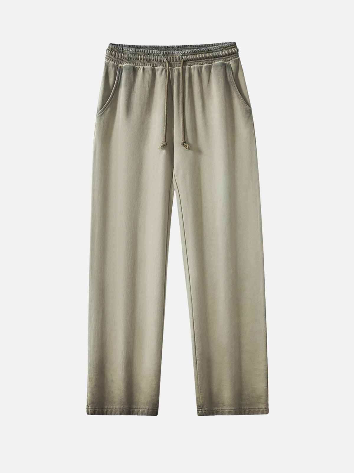 SOLSTICE - Loose Basic Cotton Sweatpants Green | TEENWEAR.EU