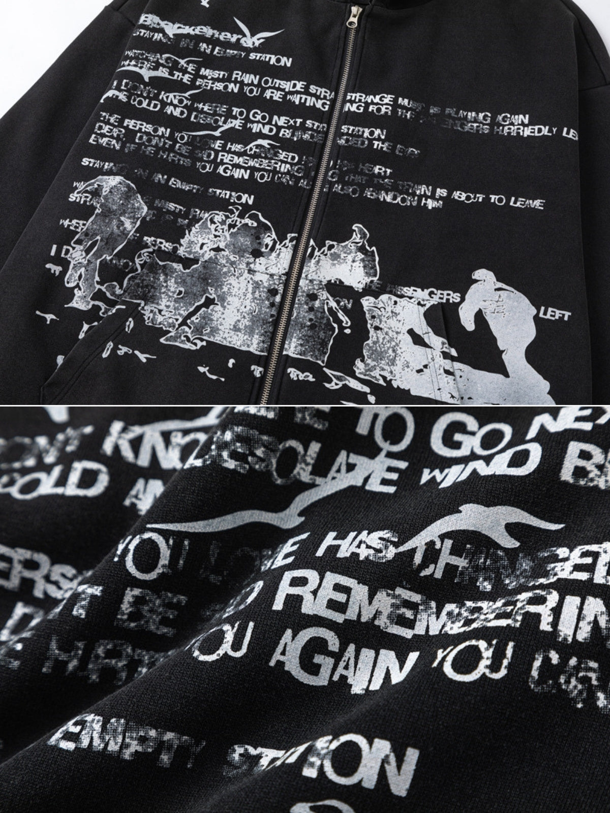 URBANIZED - Oversized Print Zip Up Hoodie | TEENWEAR.EU