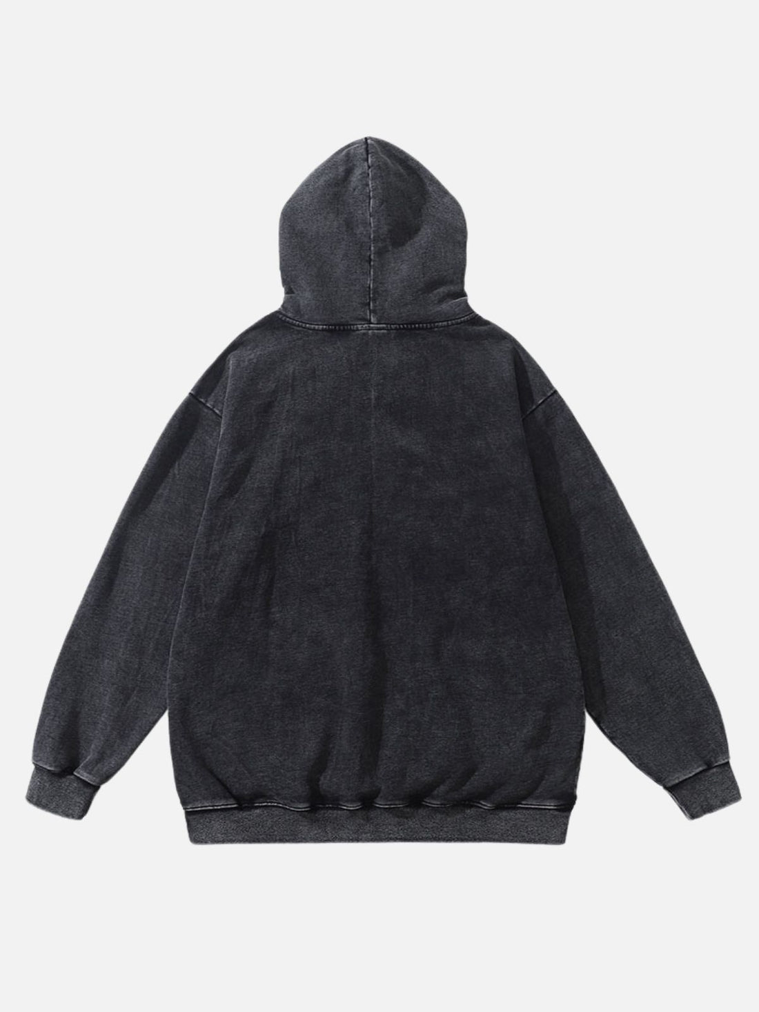 BURNING - Oversized Print Hoodie Washed Black | TEENWEAR.EU