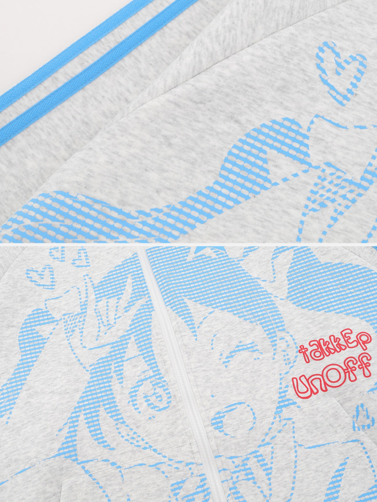 HEARTZY – Oversized Print Zip Up Hoodie