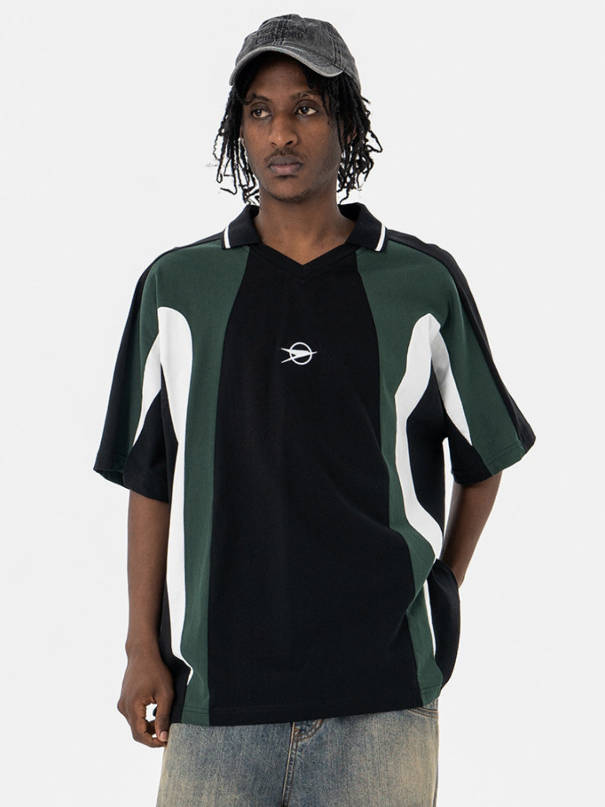 HANZE - Oversized Embroidered Polo T-Shirt | TEENWEAR.EU