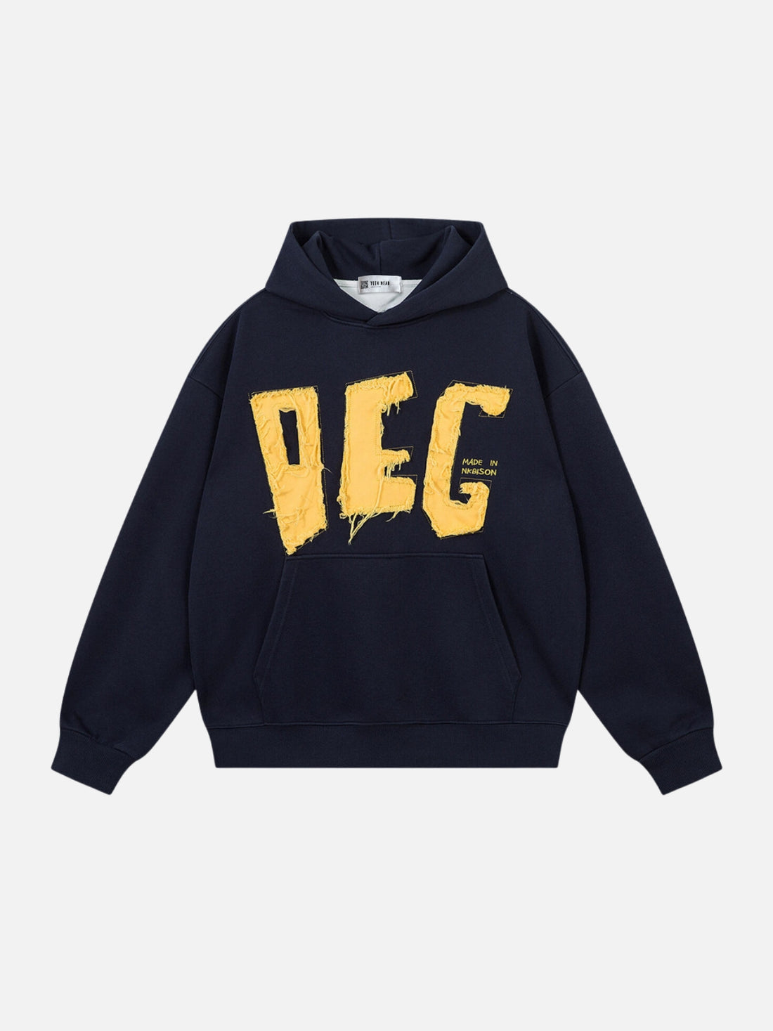 PEC - Oversized Embroidered Hoodie Blue | TEENWEAR.EU