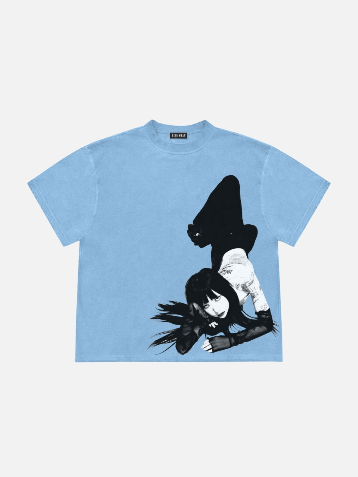 MOTTLED - Regular Print T-Shirt Blue | TEENWEAR.EU