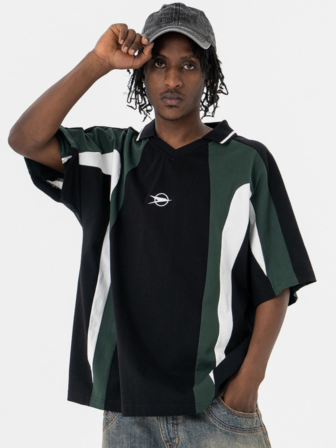 HANZE - Oversized Embroidered Polo T-Shirt | TEENWEAR.EU