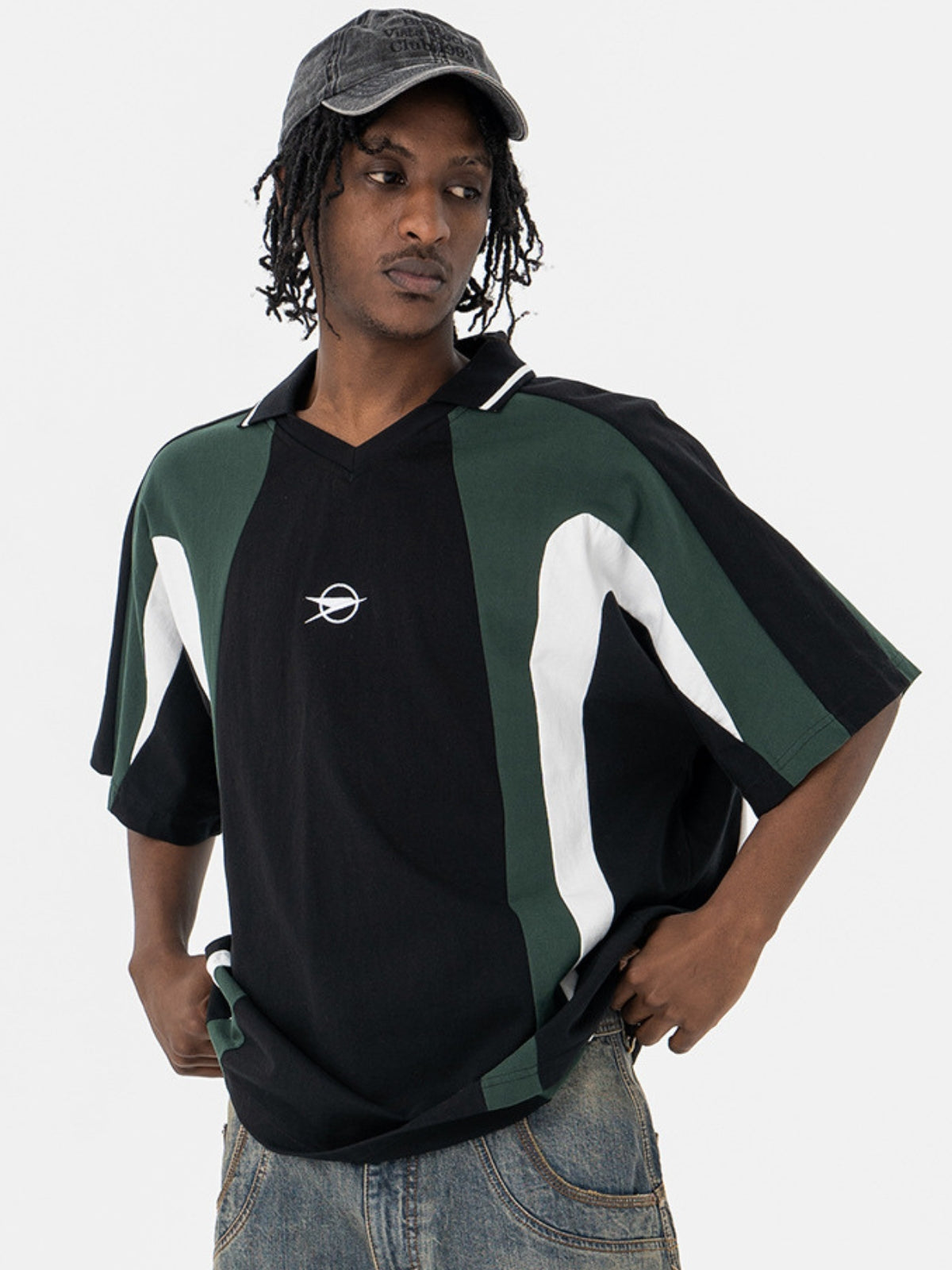 HANZE - Oversized Embroidered Polo T-Shirt | TEENWEAR.EU