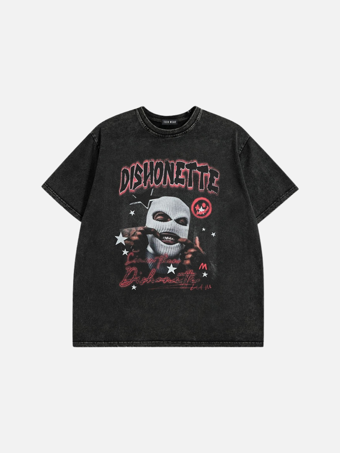 DISHONETTE - Oversized Print T-Shirt Black | TEENWEAR.EU