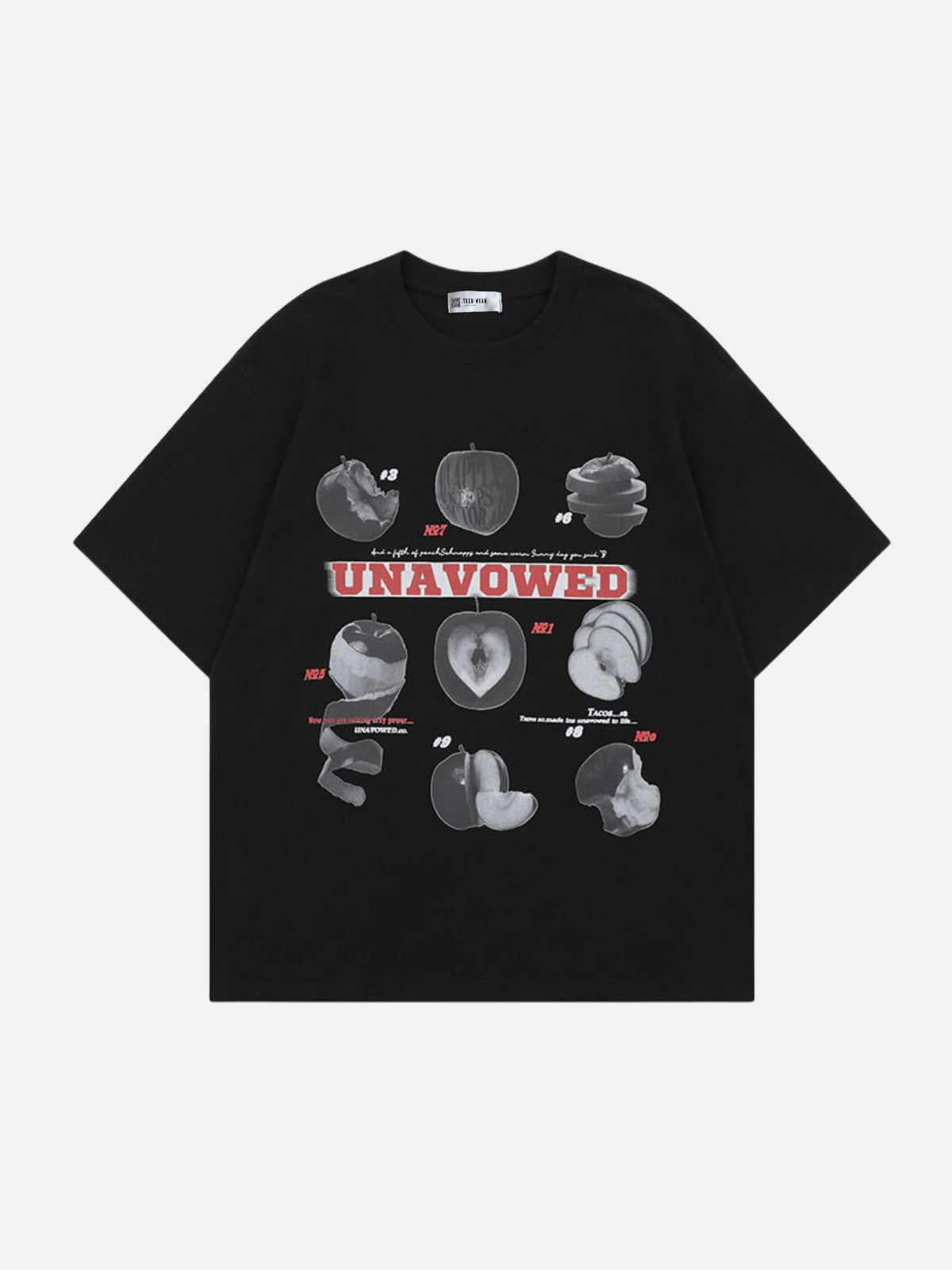 UNAVOWED - Oversized Print T-Shirt Black | TEENWEAR.EU
