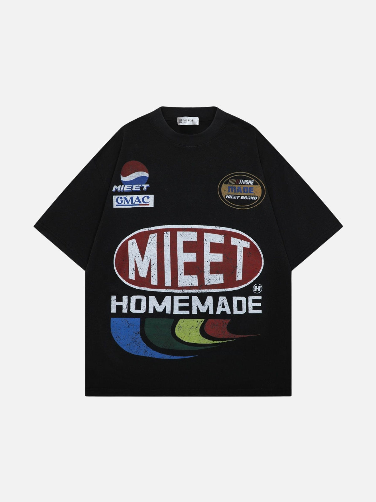 MIEET - Oversized Print T-Shirt Black | TEENWEAR.EU