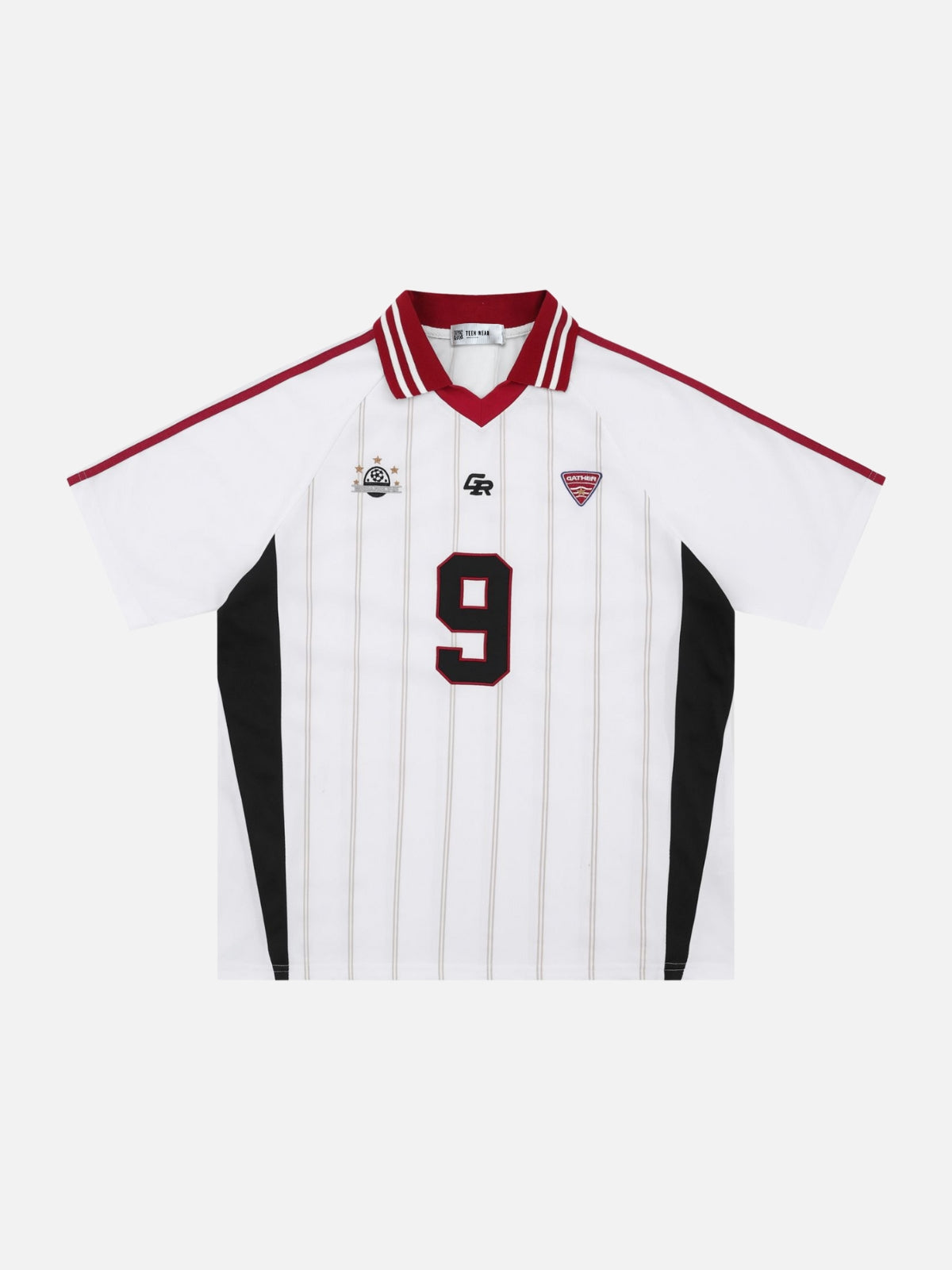 GATHER - Oversized Graphic Jersey Polo White | TEENWEAR.EU