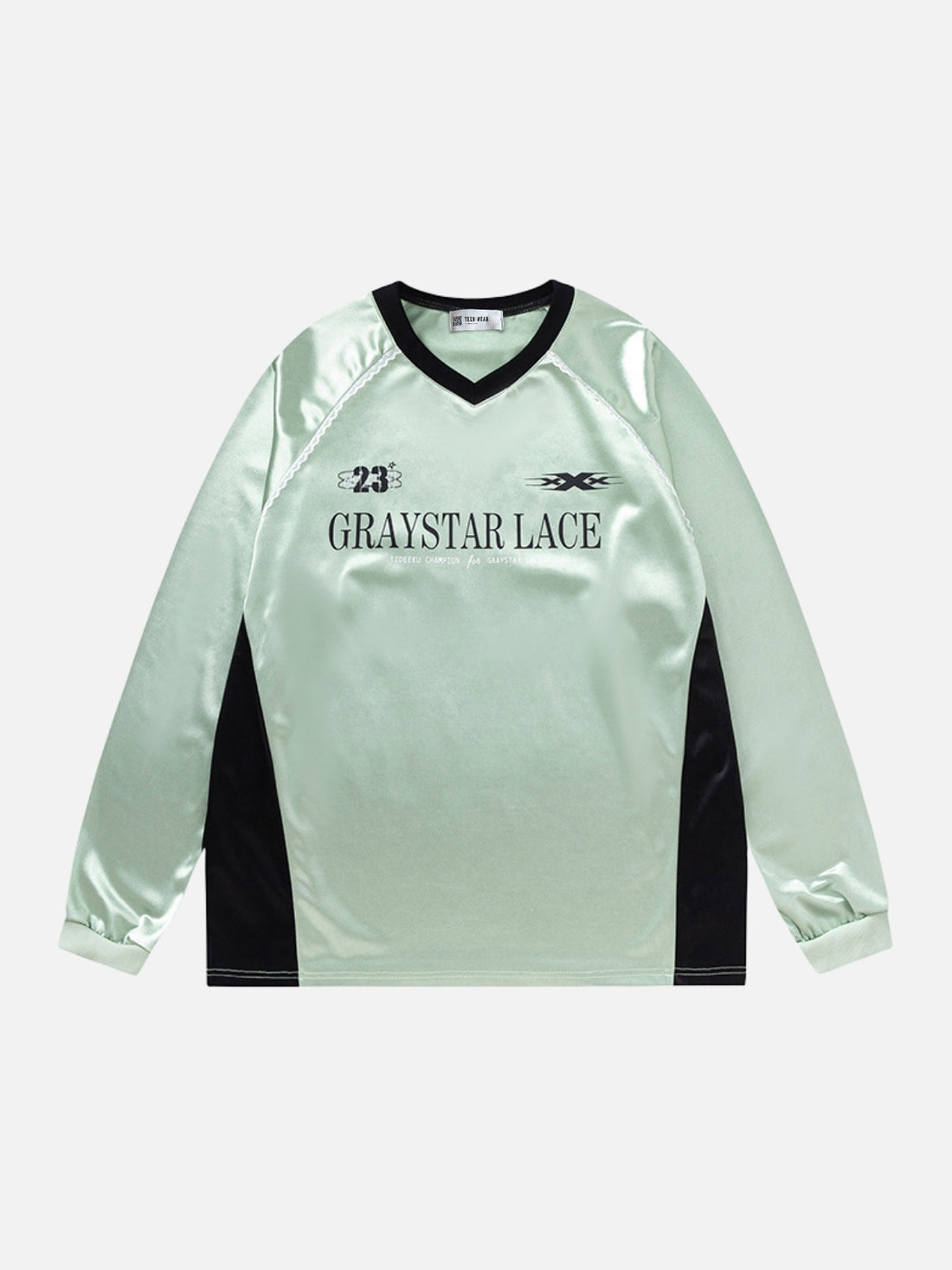 LACE - Oversized Graphic Long Sleeve Jersey Green | TEENWEAR.EU