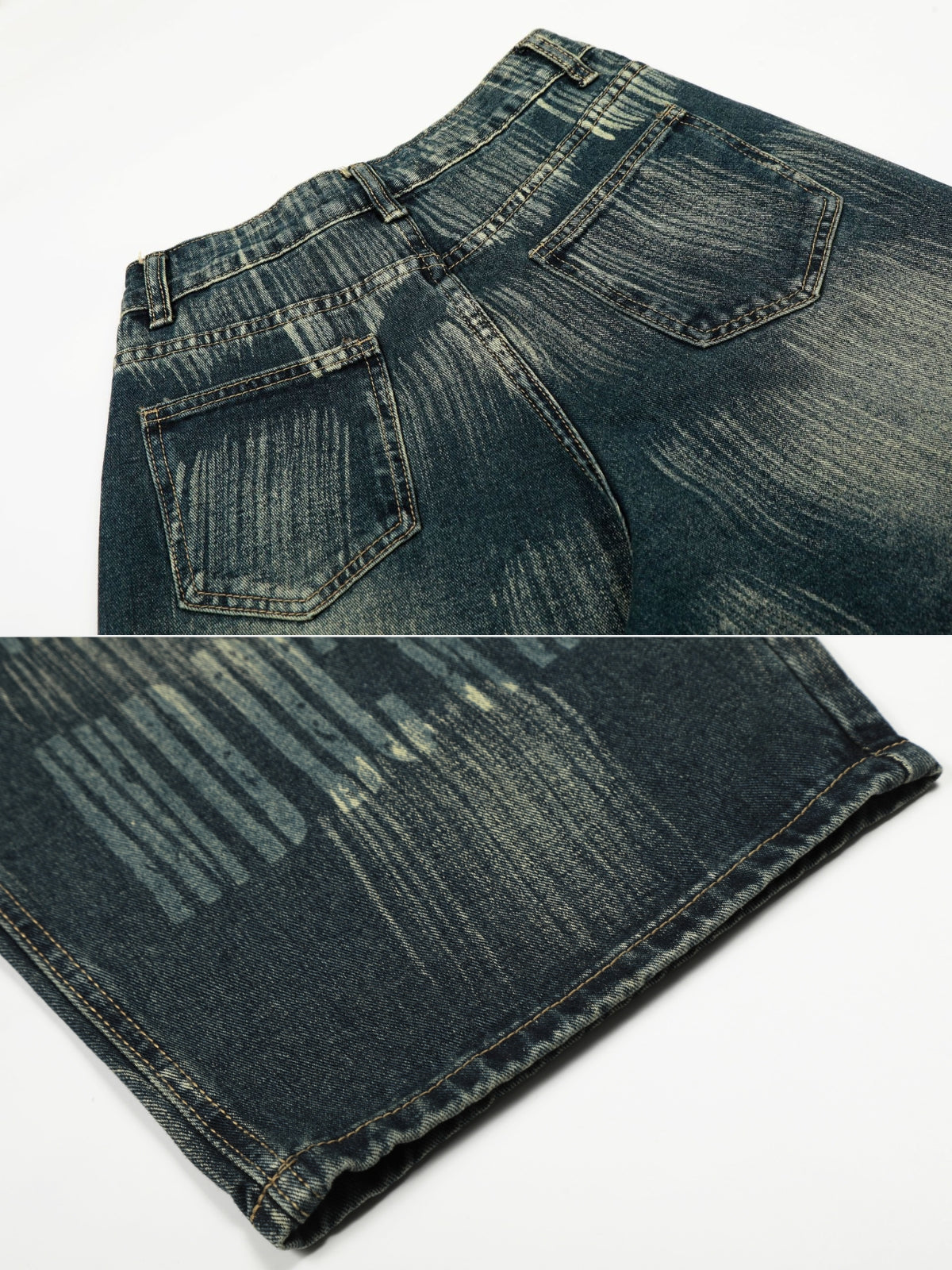 FADELY - Baggy Print Jeans