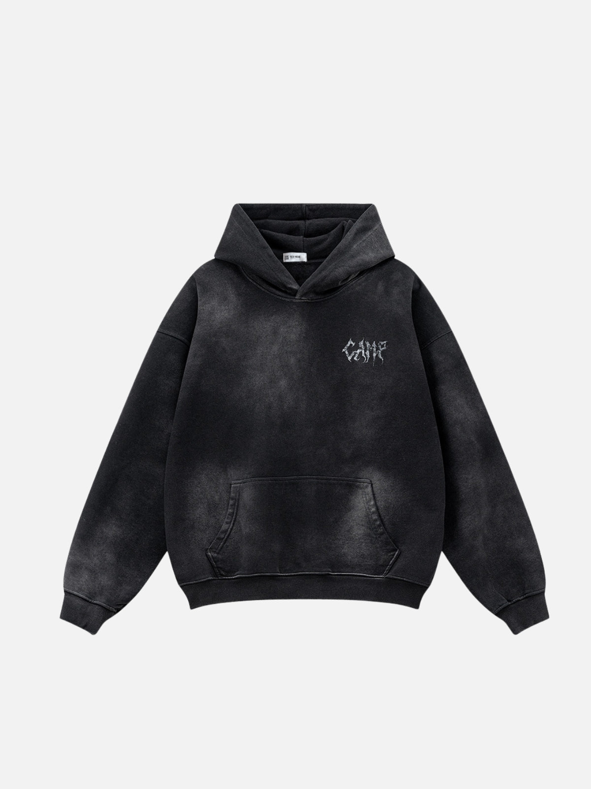 ASHRO – Oversized Print Washed Hoodie