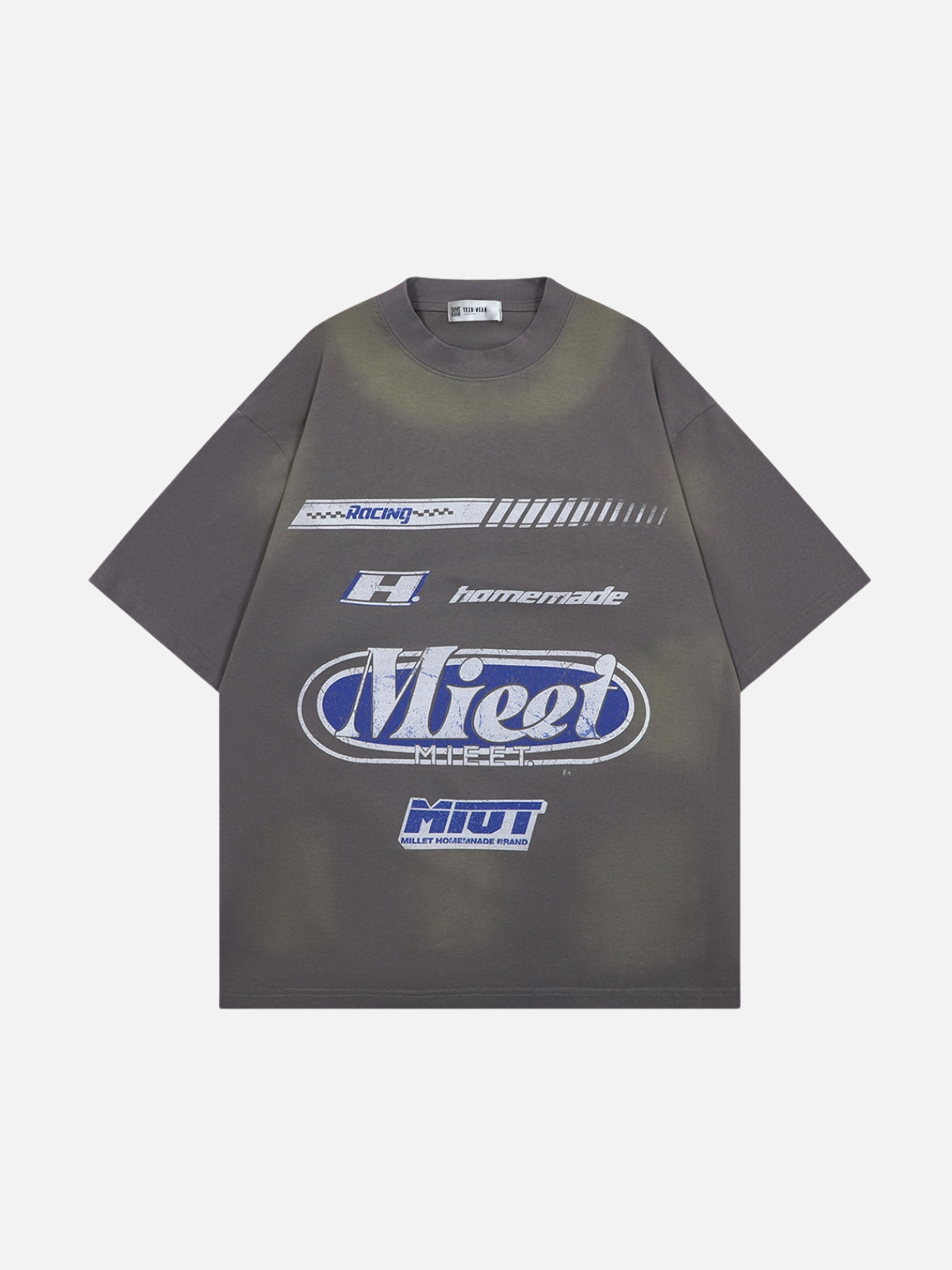 TIEEM - Oversized Print T-Shirt Light Grey | TEENWEAR.EU