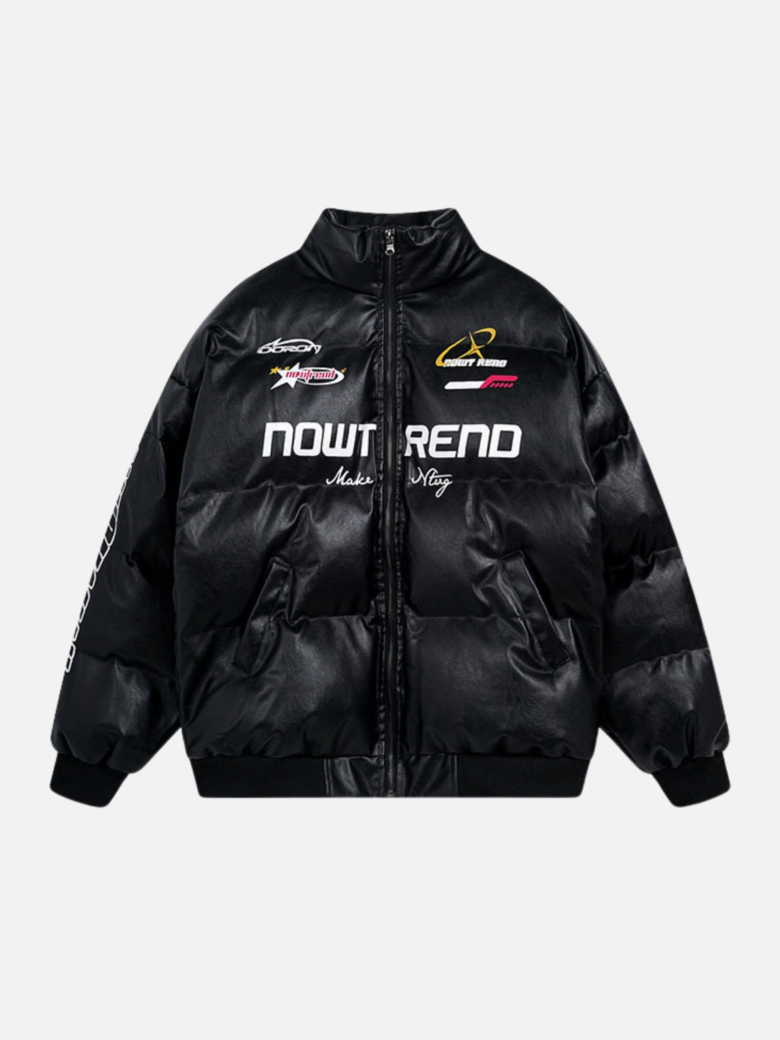 NOWTREND - Puffer Graphic Jacket Black | TEENWEAR.EU