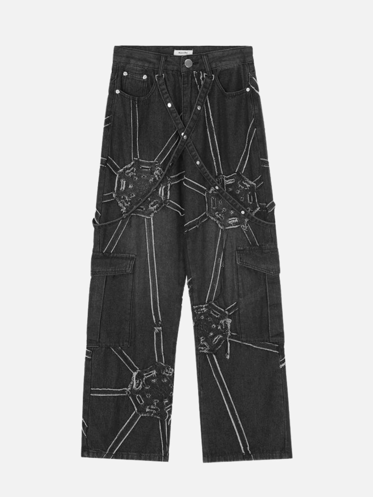 PATCHES - Baggy Patchwork Jeans Washed Black | TEENWEAR.EU