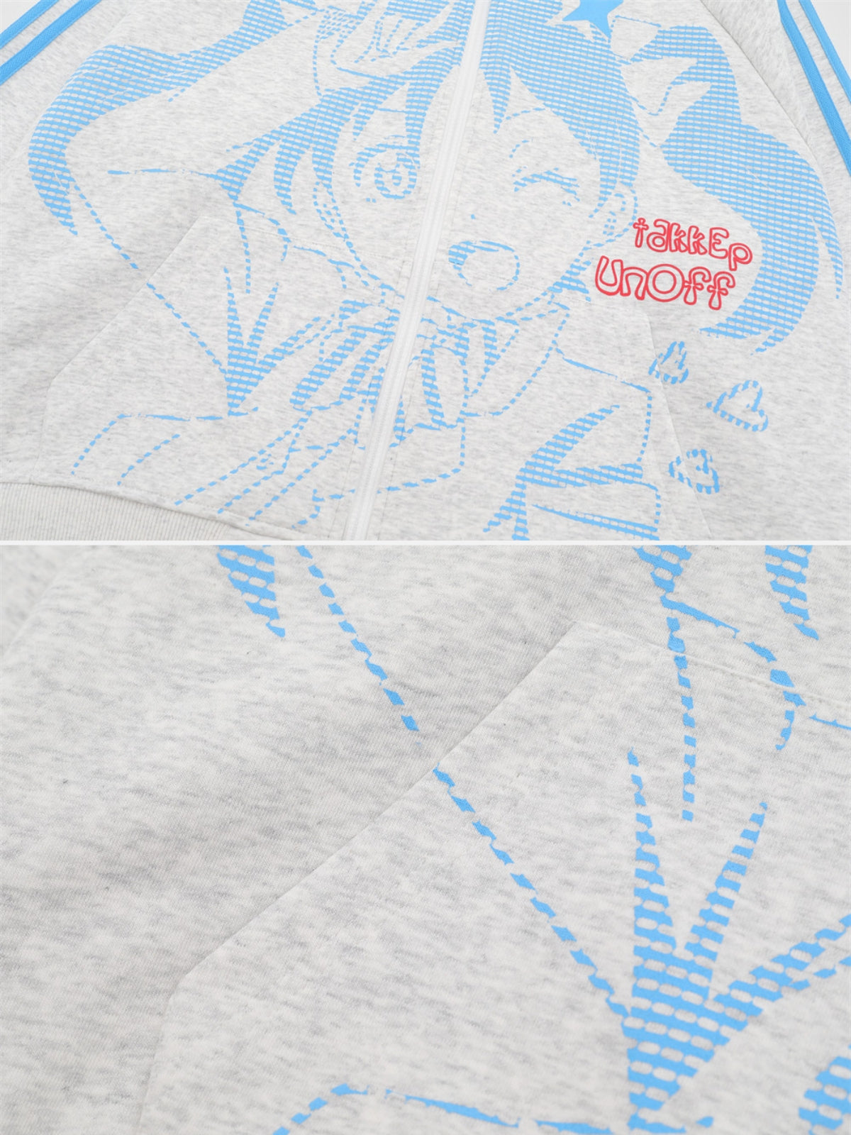 HEARTZY – Oversized Print Zip Up Hoodie