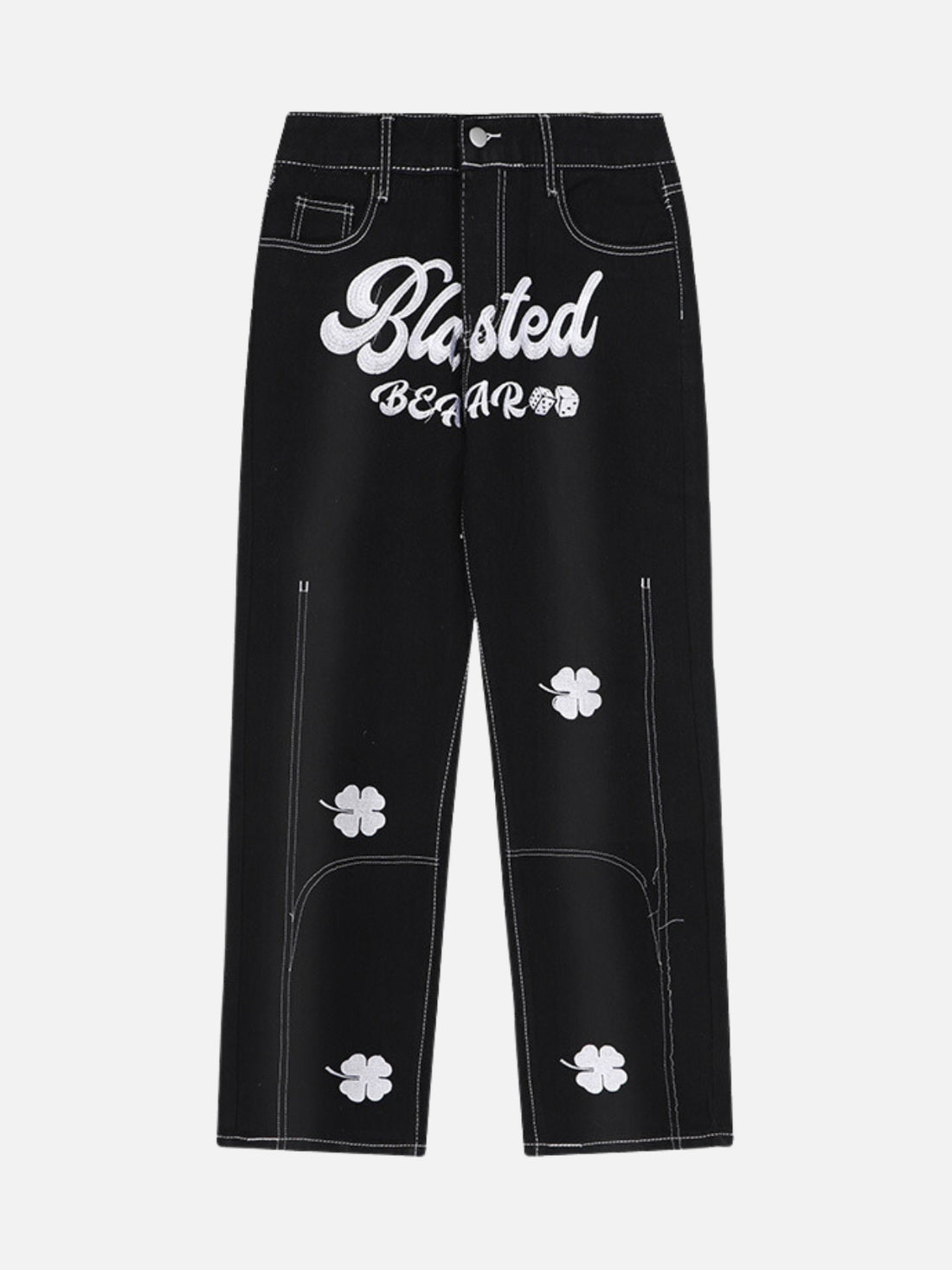 BLASTED - Regular Embroidered Jeans Black | TEENWEAR.EU